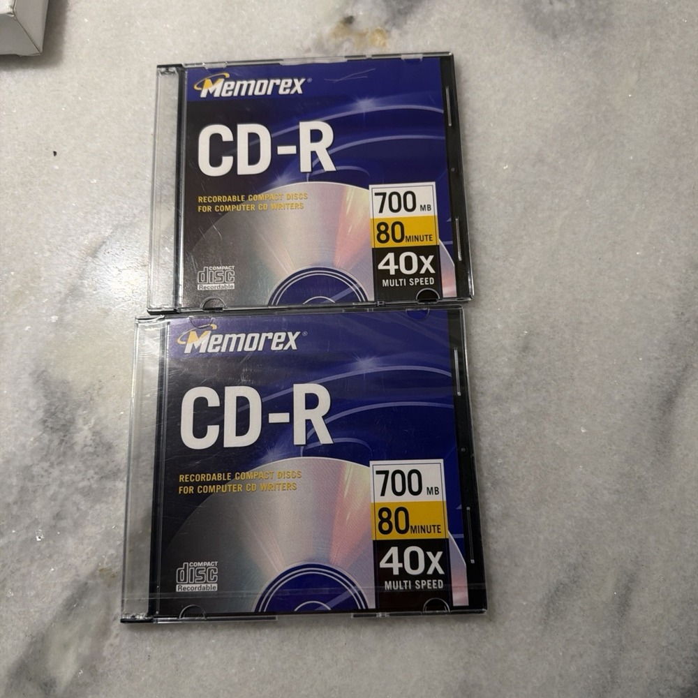 Set Of 2 17 Memorex Recordable CD-R Media 40 x 700mb 80min